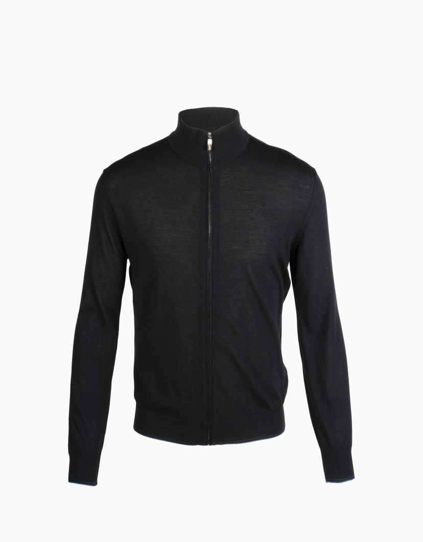 Castello d'Oro Black Zip-Up Cardigan  image